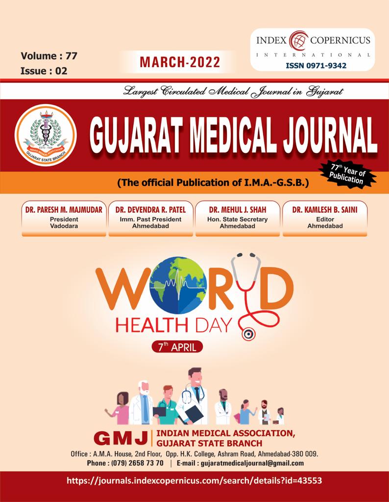 					View Vol. 77 No. 2 (2022): Gujarat Medical Journal
				
